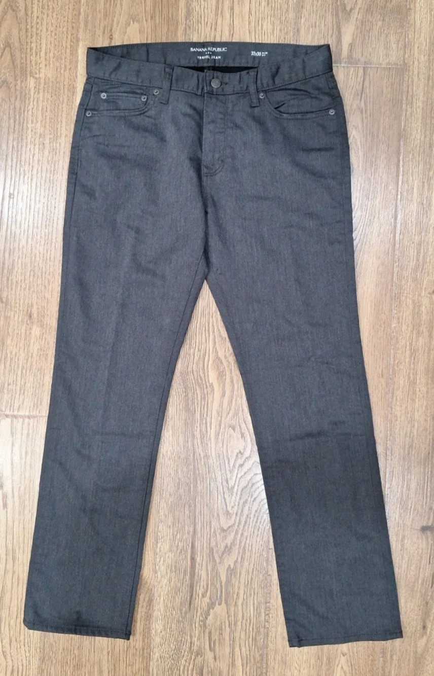 Banana Republic Men’s Traveler Pants Slim Fit, Gray, Size 32 x 30